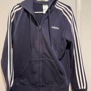Adidas Navy Blue Zip-Up Hoodie